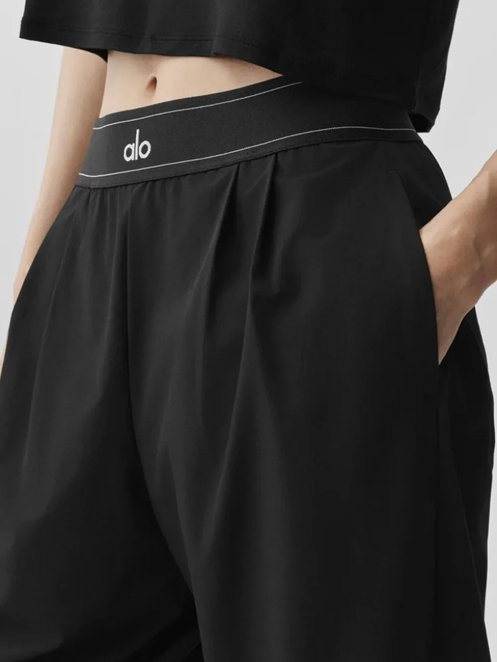 ALO Yoga Black Wide-Leg Trousers - Picture 8 of 8